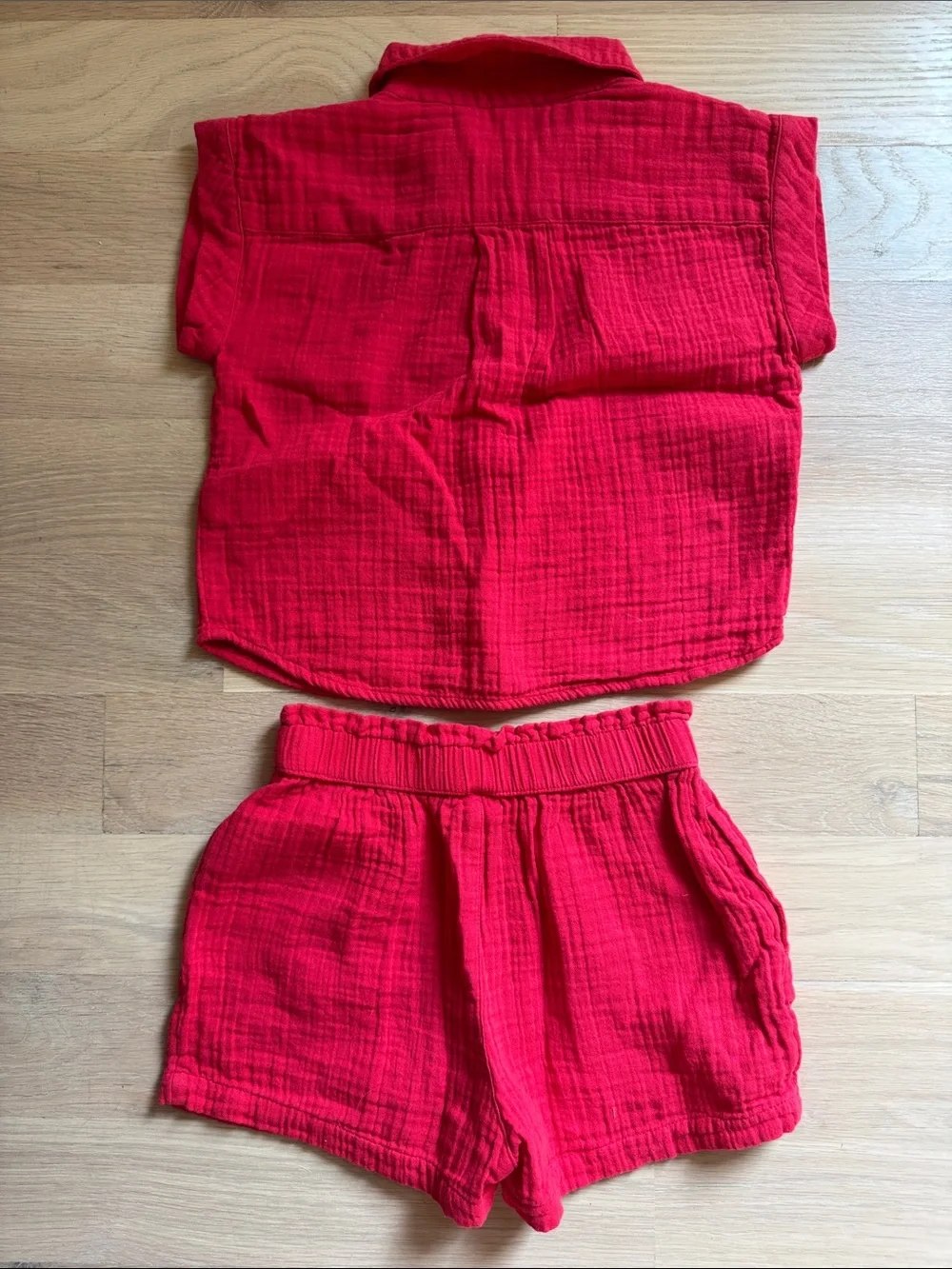 Gap Toddler Girls’ Red Crinkle Gauze Two-Piece Outfit Set - Size 5 yrs